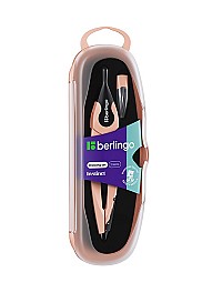 Compas metalic Berlingo Instinct DS00002c, cu mine, flamingo, in cutie din plastic