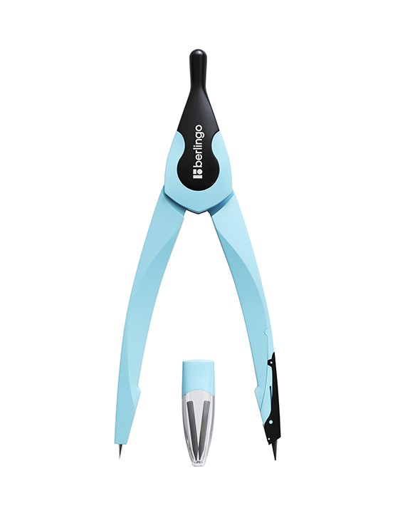 Compas metalic Berlingo Instinct DS00002d, cu mine, acvamarin, in cutie din plastic