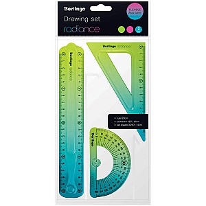 Set pentru desen liniar Berlingo RS10120 Radiance 3 piese, albastru/verde