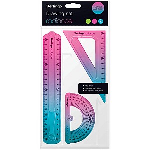 Set pentru desen liniar Berlingo RS10220 Radiance 3 piese, albastru/roz