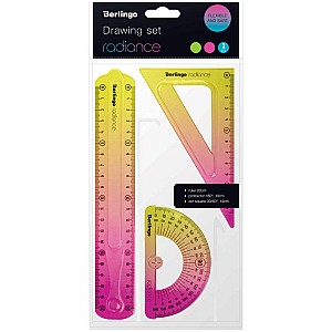 Set pentru desen liniar Berlingo RS10320 Radiance 3 piese, galben/roz