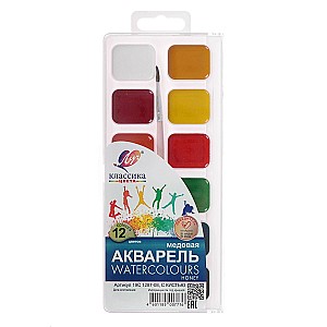 Acuarela LUCI 12 culori Klassika, cu pensula