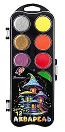 Акварель 12 цв. Фантазия, флуоресц.+перламутр. 35С 2306-08