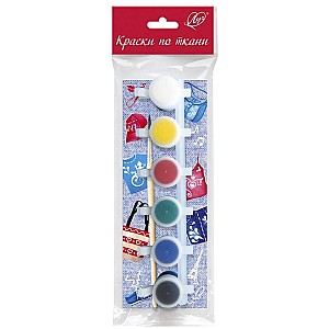 Vopsea pentru textile 6 culori 5 ml, ambalat in bloc