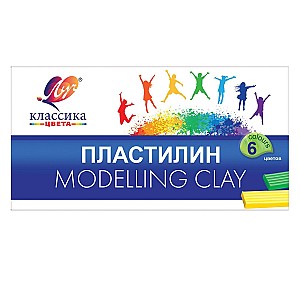 Plastilina Klassika, 120 gr., 6 culori, cutit