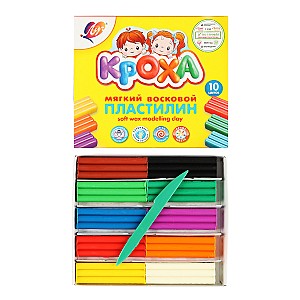 Plastilina 150 gr., 10 culori, moale, cutit