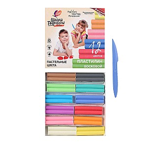 Plastilina Scola tvorcestva, 180 gr., 12 culori, cutit