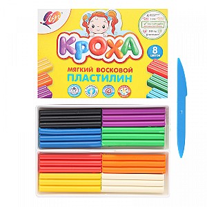 Plastilina 120 gr., 8 culori, moale