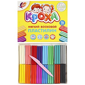 Plastilina 240 gr., 16 culori, moale