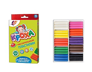 Plastilina vegetala Luci Kroha 10 culori, 160 gr