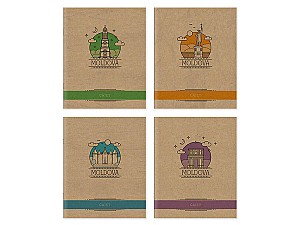 Caiet 96 foi, patratele, coperta craft, 965015