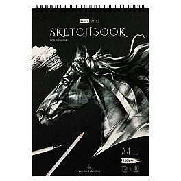Sketchbook A4 40 foi 38362 pe spirala, bloc negru 120gr