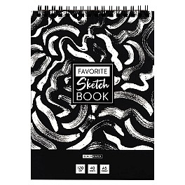 Sketchbook A5 40 foi 38363 pe spirala, bloc negru 120gr