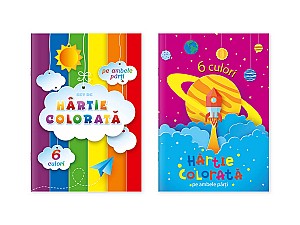 Set hartie colorata 6 culori, 2 parti