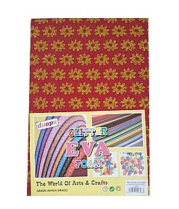 Set hartie color ST02608 EVA A4, 10 culori, cu sclipici