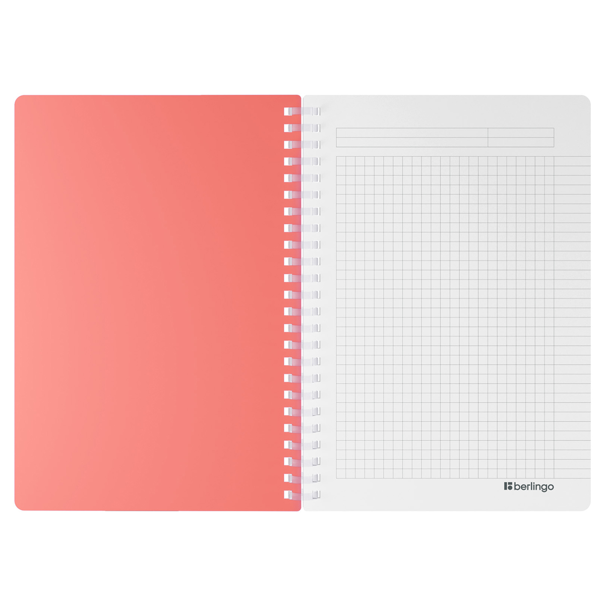 Caiet  80 foi patratele  SRnA5892 spirala siliconica, coperta plastic 600mkm, coral