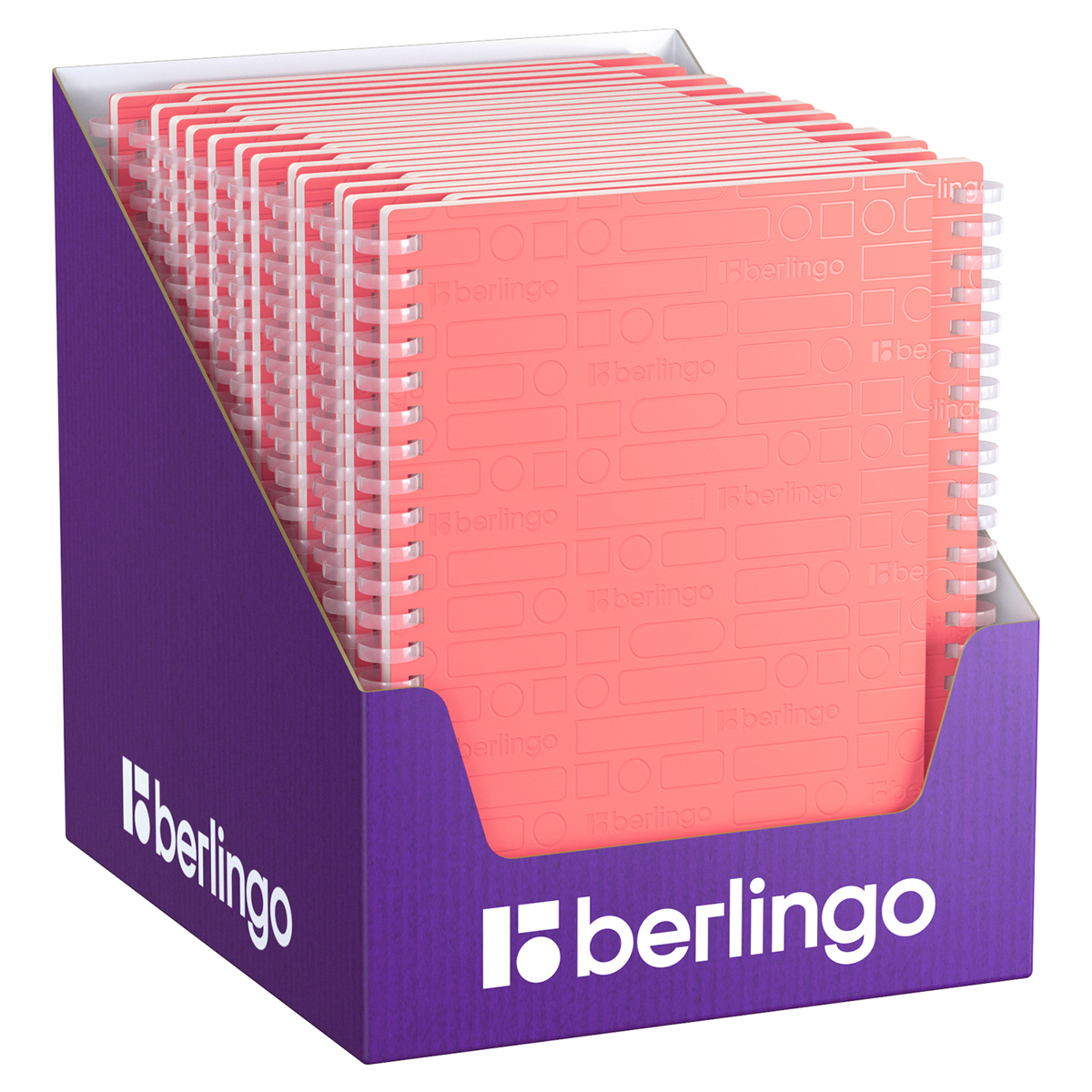 Caiet  80 foi patratele  SRnA5892 spirala siliconica, coperta plastic 600mkm, coral