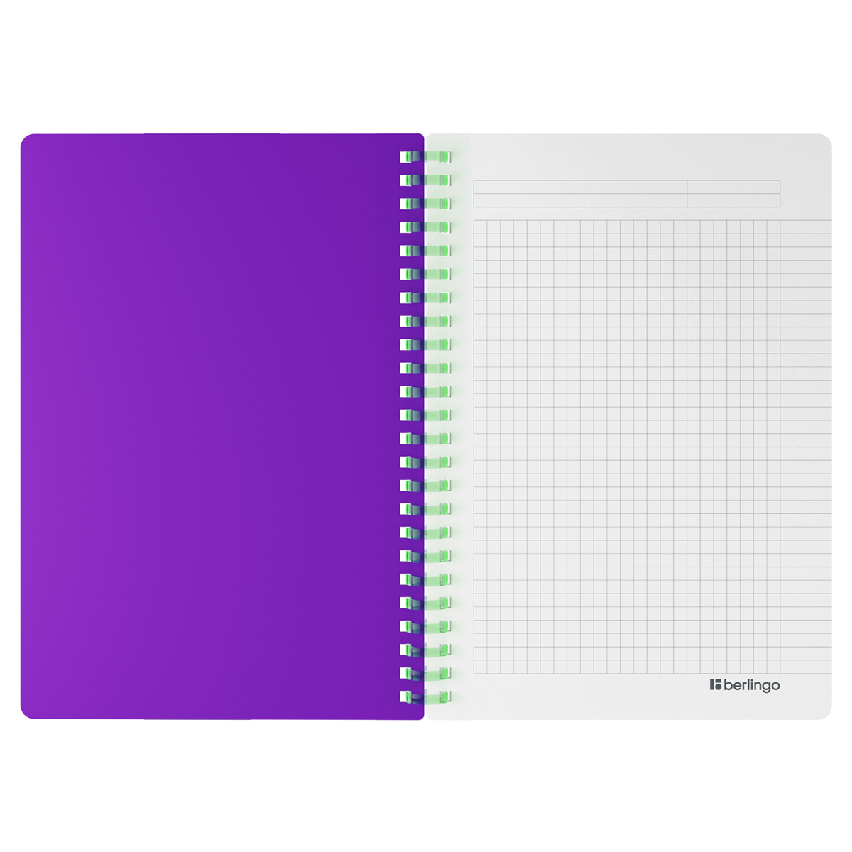 Caiet  80 foi patratele  SRnA5894 spirala siliconica, coperta plastic 600mkm, violet