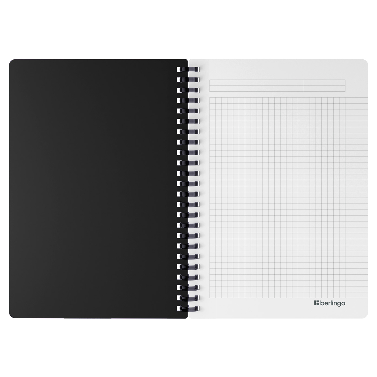 Caiet  80 foi patratele  SRnA5890 spirala siliconica, coperta plastic 600mkm, negru