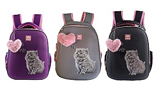 Ghiozdan Miqiney ST04819 / 62813, 2 compartimente, 3 culori