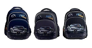 Ghiozdan Miqiney ST04822 / 52839, 2 compartimente, 3 culori