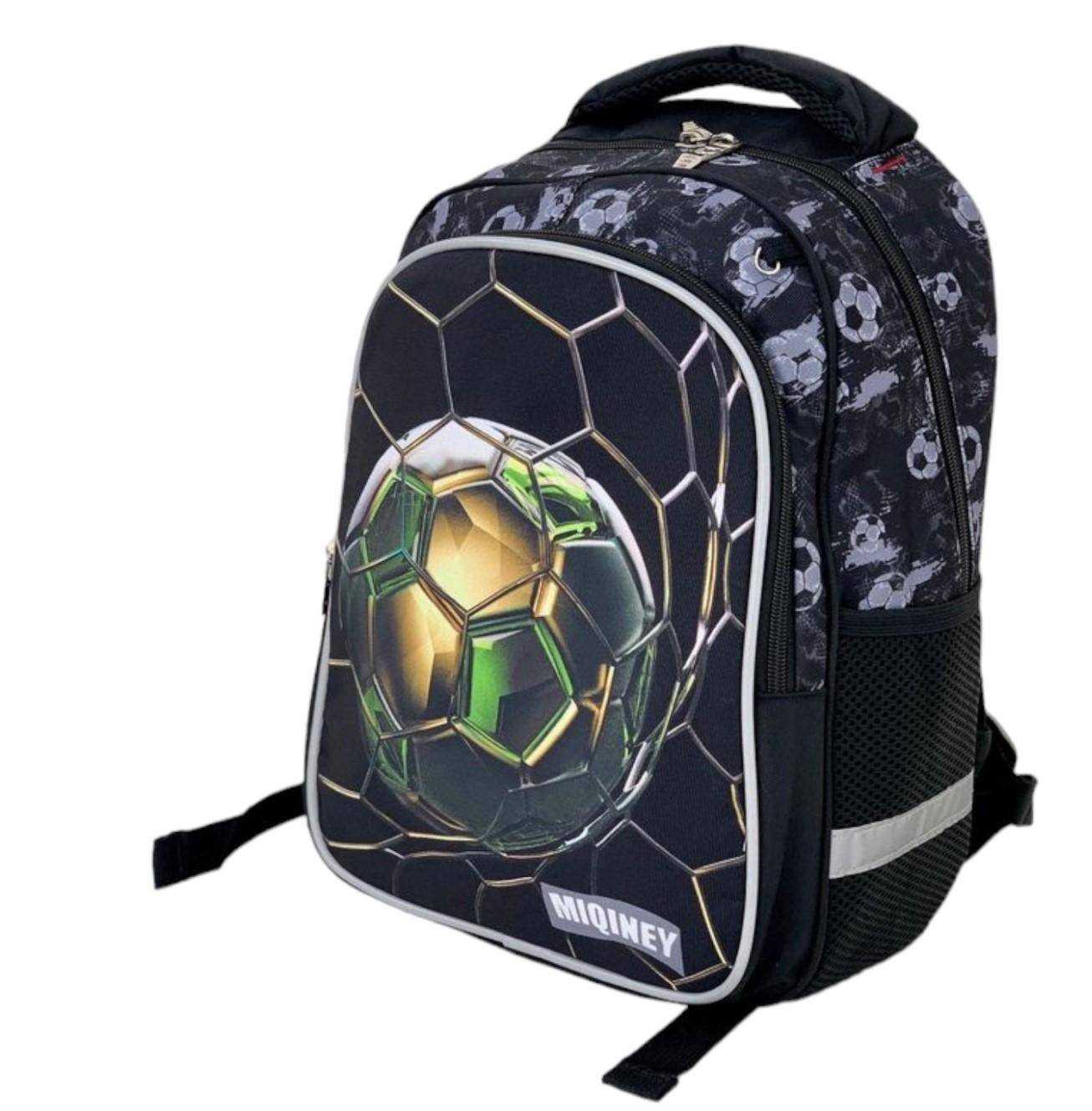 Ghiozdan Miqiney ST04823 / 52821, 2 compartimente, 3 culori