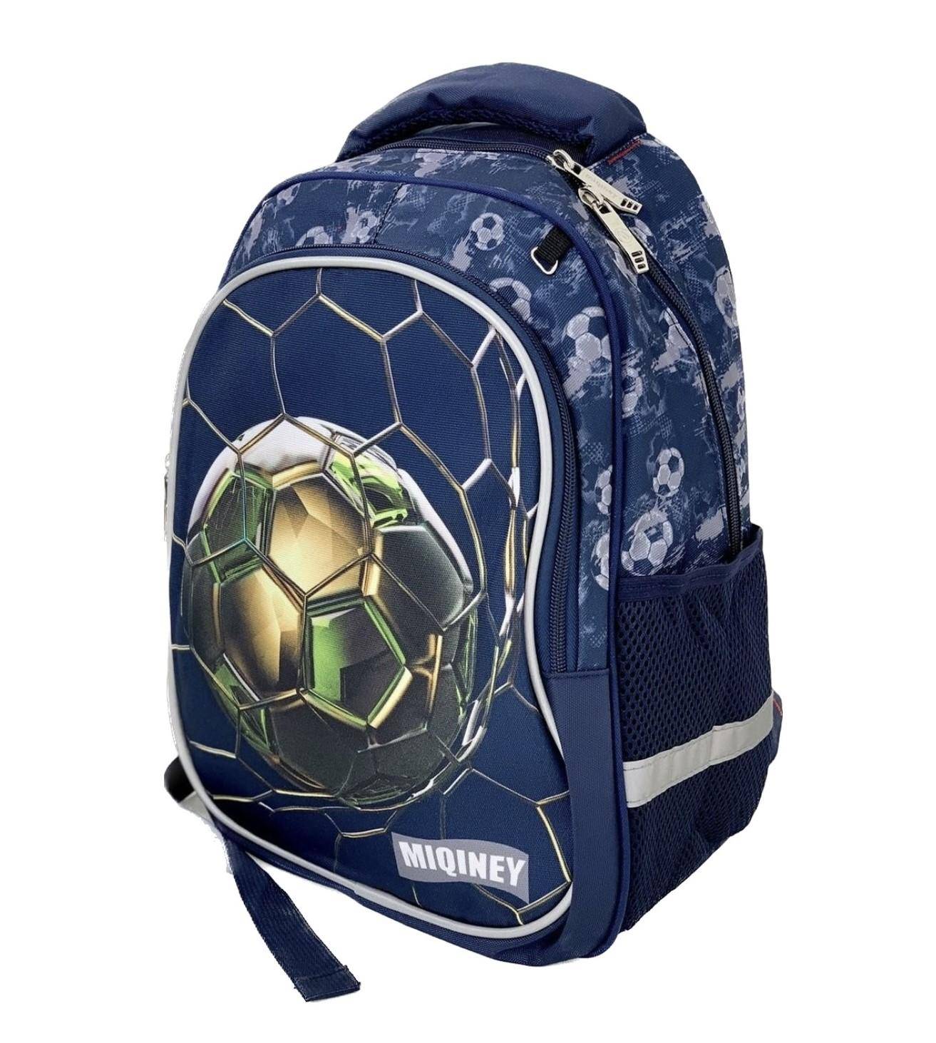 Ghiozdan Miqiney ST04823 / 52821, 2 compartimente, 3 culori