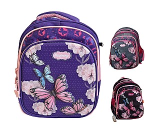 Ghiozdan Miqiney ST04826 / 72330, 3 compartimente, 3 culori