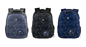 Ghiozdan Miqiney ST04827, 2 compartimente, 3 culori