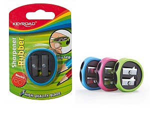 Точилка KEYROAD KR970531, с двумя лезвиями, с ластиком