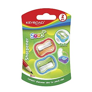 Набор точилок KEYROAD RUBBER KR972116, 2 штук, 8 мм, с контейнером