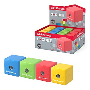 Ascutitoare ErichKrause 50141 S-Cube Neon, plastic, container, asortata