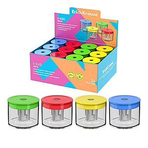 Ascutitoare ErichKrause 56036 plastic, cu container, asortata