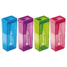 Ascutitoare cu container Berlingo BBP15008 Neon Box, asortat