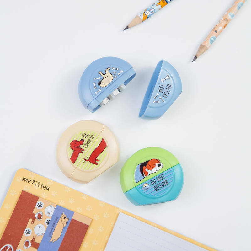 Точилка MESHU 332181 Best Friend, двойная, с контейнером, ассорти