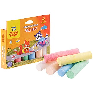 Creta colorata pentru asfalt 6 culori 6 bucati 31721 Multi-Pulti, rotunde