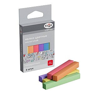 Мелки цветные для асфальта 6 цветов 6 штук 140120201 Гамма квадратные