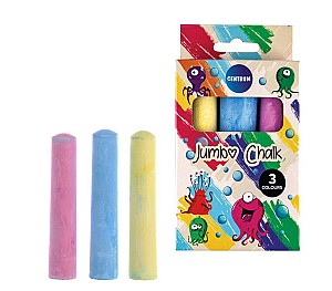 Creta pentru tabla Centrum 80390 JUMBO colorata, rotunda, 3 bucati