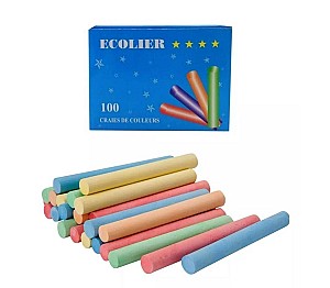 Creta pentru tabla 8011-4, colorata, rotunda, 100 bucati