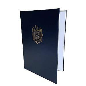 Mapa pentru semnare, cu stema RM, A4, albastra