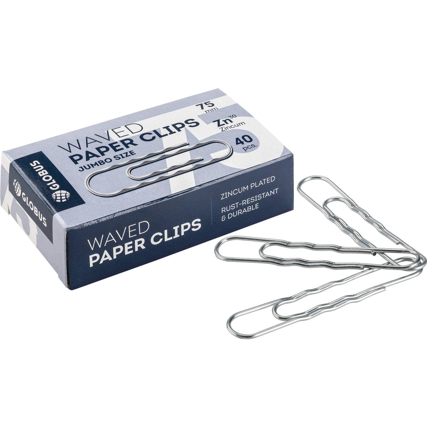 Скрепки 75 мм Г75-40, гофрированные, 40 штук