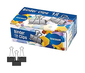 Bindere Centrum 80134, 19mm, negru, 12 buc.