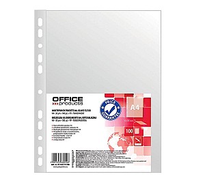 Folii de protectie OFFICE PRODUCTS 21142115-90, A4, 30mkm, cristal, 100 bucati