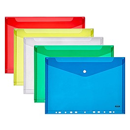Папка-конверт на кнопке Centrum 80631 А4, 0.18 мм, перфорацией, ассорти