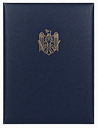 Mapa pentru semnaturi LUX cu stema RM A4 albastru