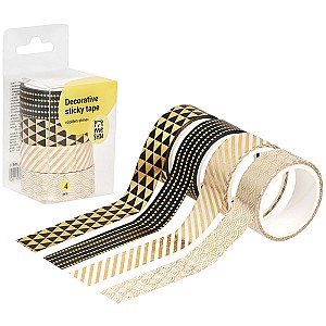 Banda adeziva decorativa Meshu 15mm x 3m 327291 Golden Shine 4 bucati