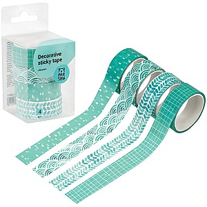 Banda adeziva decorativa Meshu 15mm x 3m 327289 Azure 4 bucati