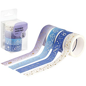 Banda adeziva decorativa Meshu 15mm x 3m 327287 Galaxy 4 bucati