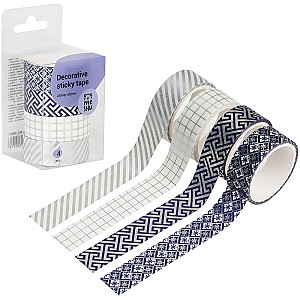 Banda adeziva decorativa Meshu 15mm x 3m 327290 Silver Shine 4 bucati