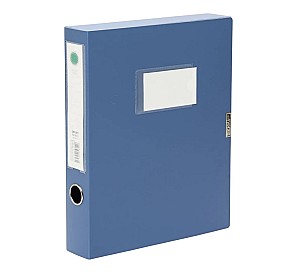 Box pentru arhivarea documentelor QX320, A4, 40 mm, plastic, cu arici, albastra